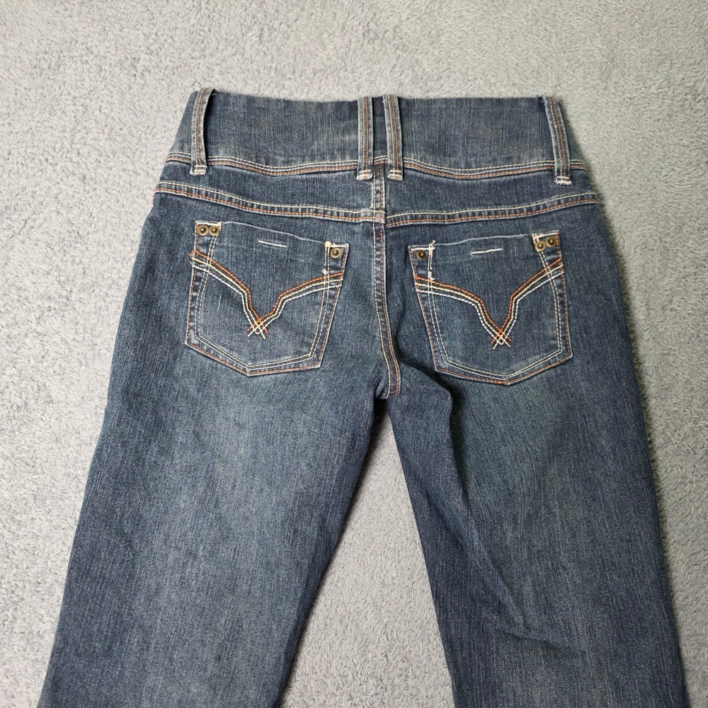 SO Wear It Declare It Womens Size 5 Jeans Blue Low Rise Asymmetrical Waistband